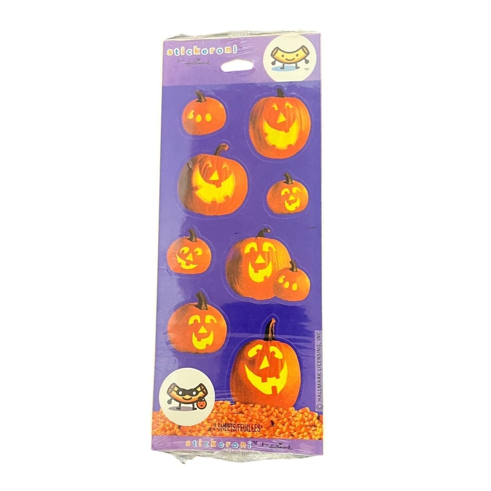 Stickeroni Hallmark Halloween Jack O Lantern Pumpkin Stickers 2 Sheets